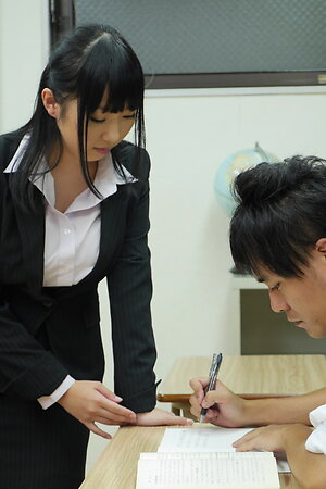 Hot teacher Michiru is aroused by her student